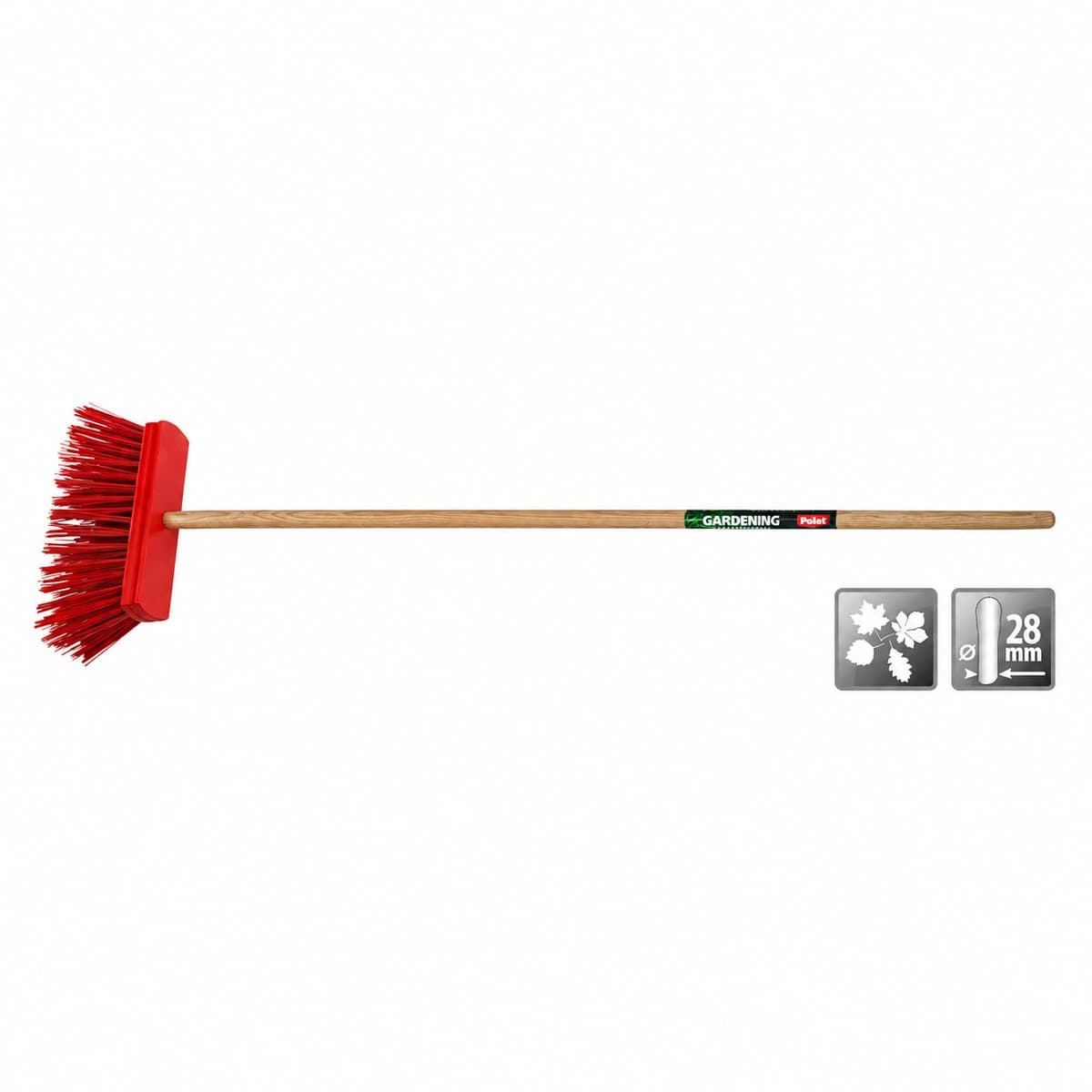 Straatbezem 300mm PVC-haren met steel 150 cm